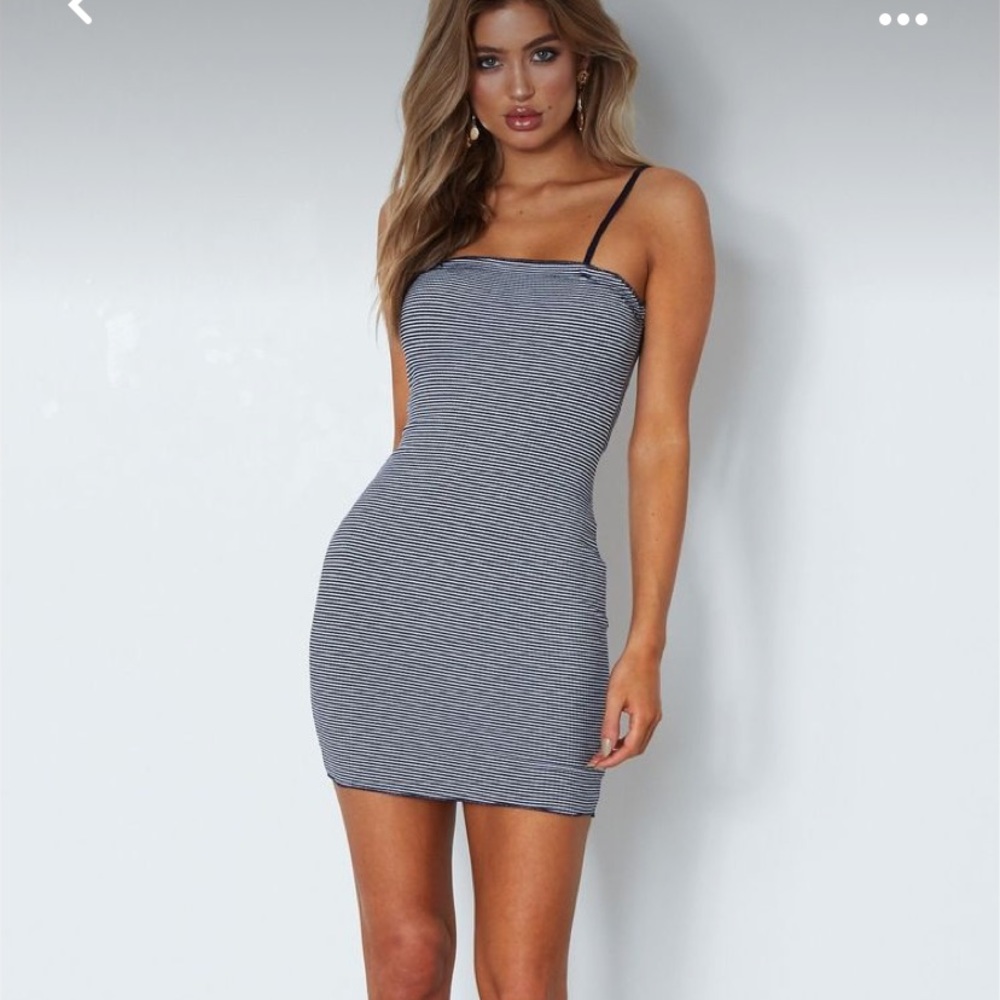 Here to stay mini dress navy stripe